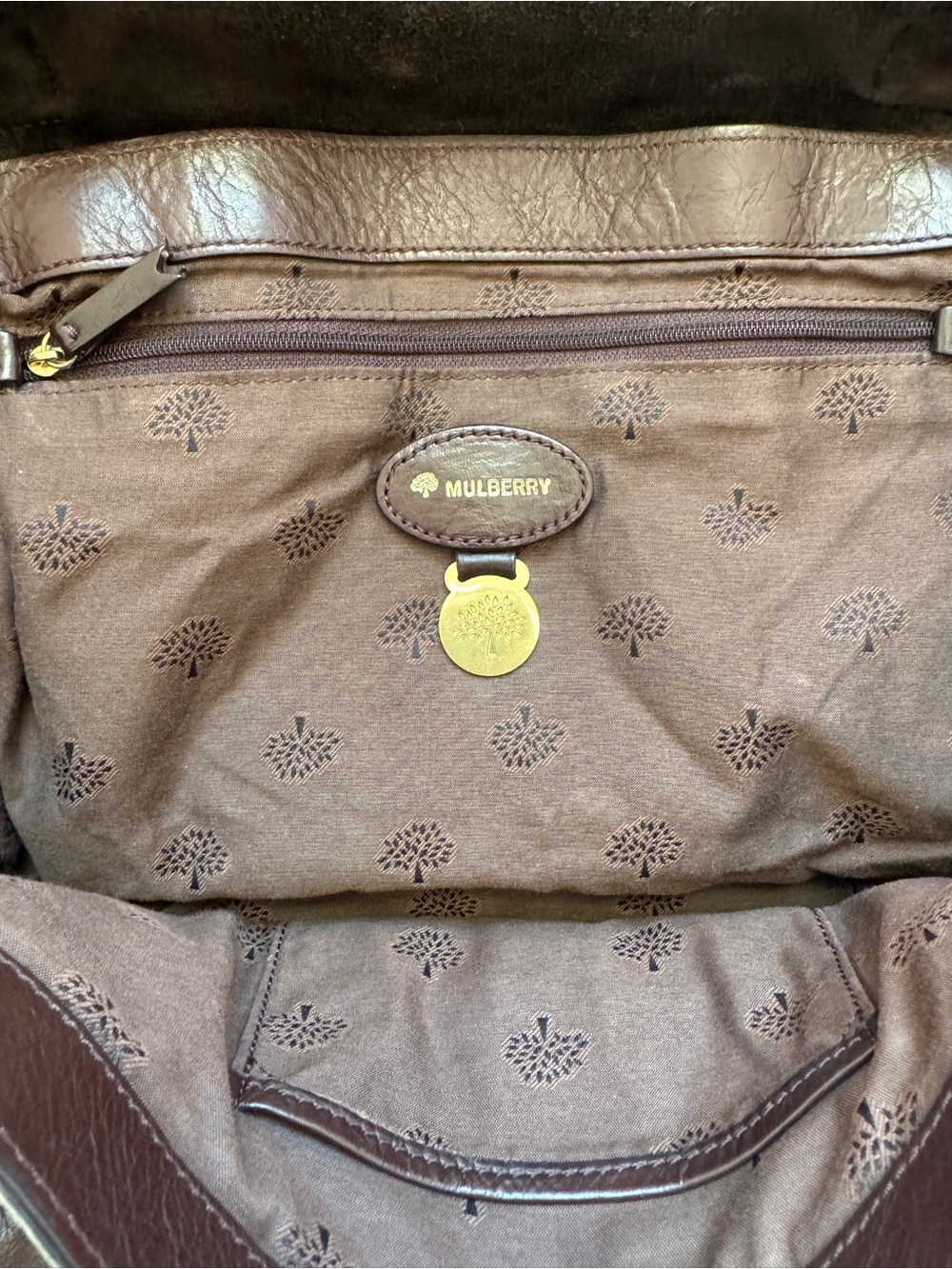 Mulberry Oversized Alexa Chocolate Brown Leather Satchel Bag - Picture 8 of 11